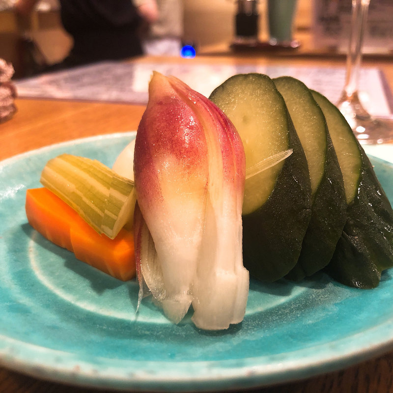 ぬか漬けの盛合せ(日本酒バル　Chintara)