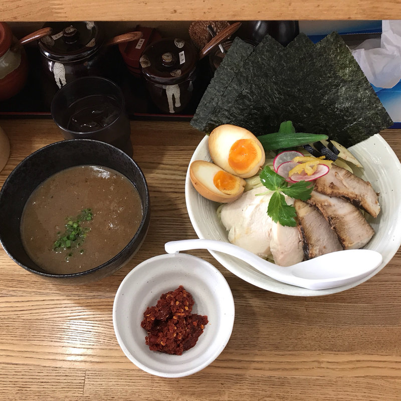 濃厚魚介辛つけ麺 大盛り スペシャルトッピング(らぁ麺 しろ)