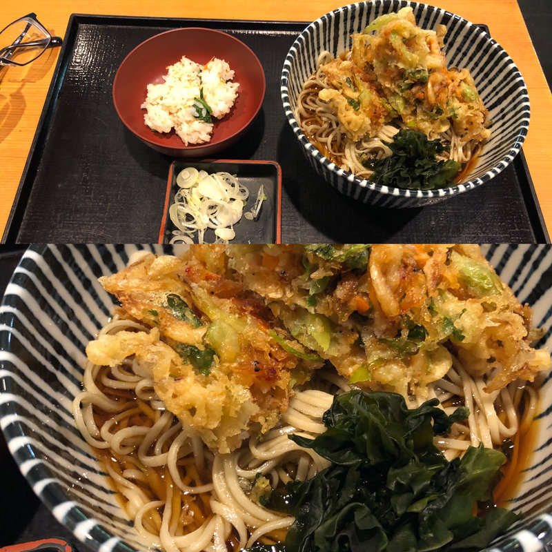 桜海老のかき揚げぶっかけそば(柏庵)