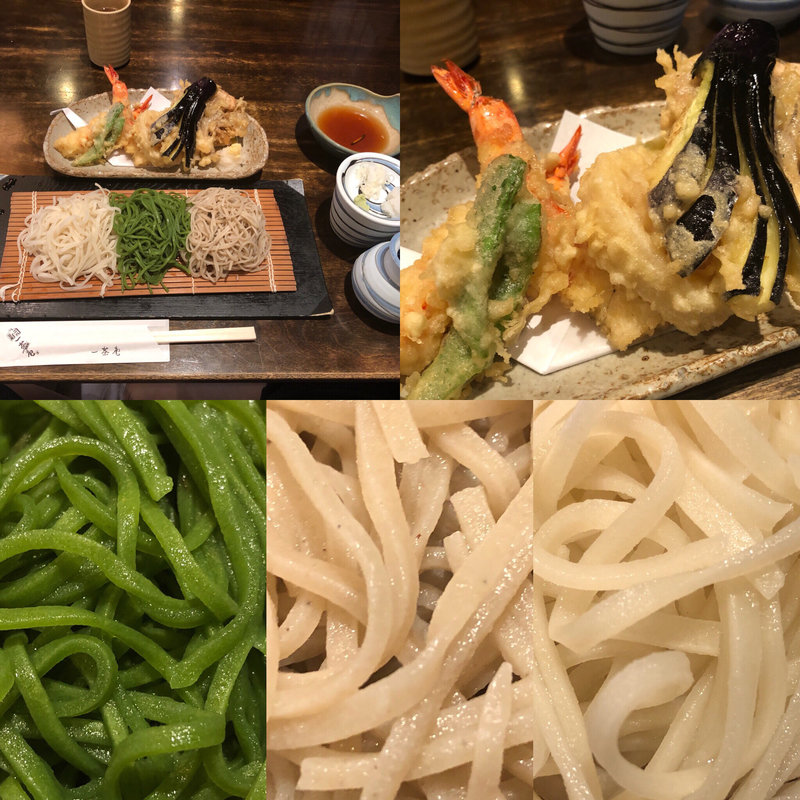 天付き三色そば(禅味 一茶庵)