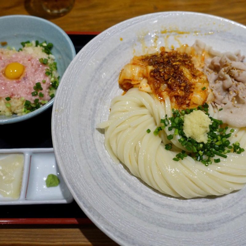 ネギトロ丼キムラ君セット(難波千日前 釜たけうどん 八重洲北口)