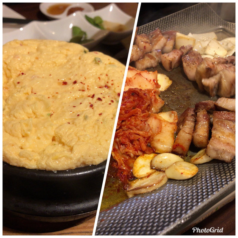 サムギョプサルとケランチム(豚ぜん)