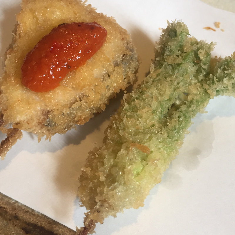 たらの芽とさわらのチリソース(はん亭)