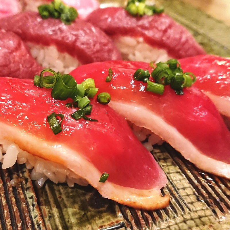 肉寿司　鴨とろ　1貫(裏天王寺 肉寿司)