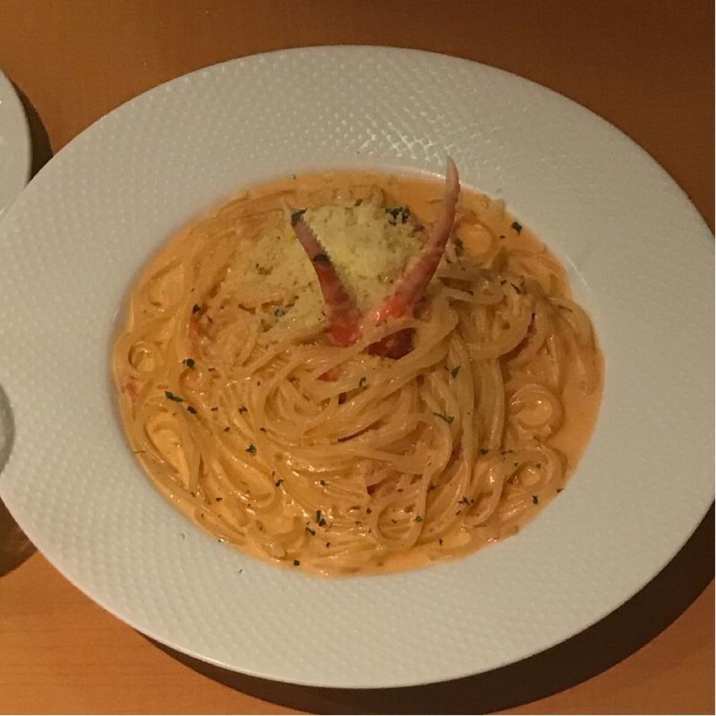 蟹のトマトクリームスパゲッティ(パラフレーズ )