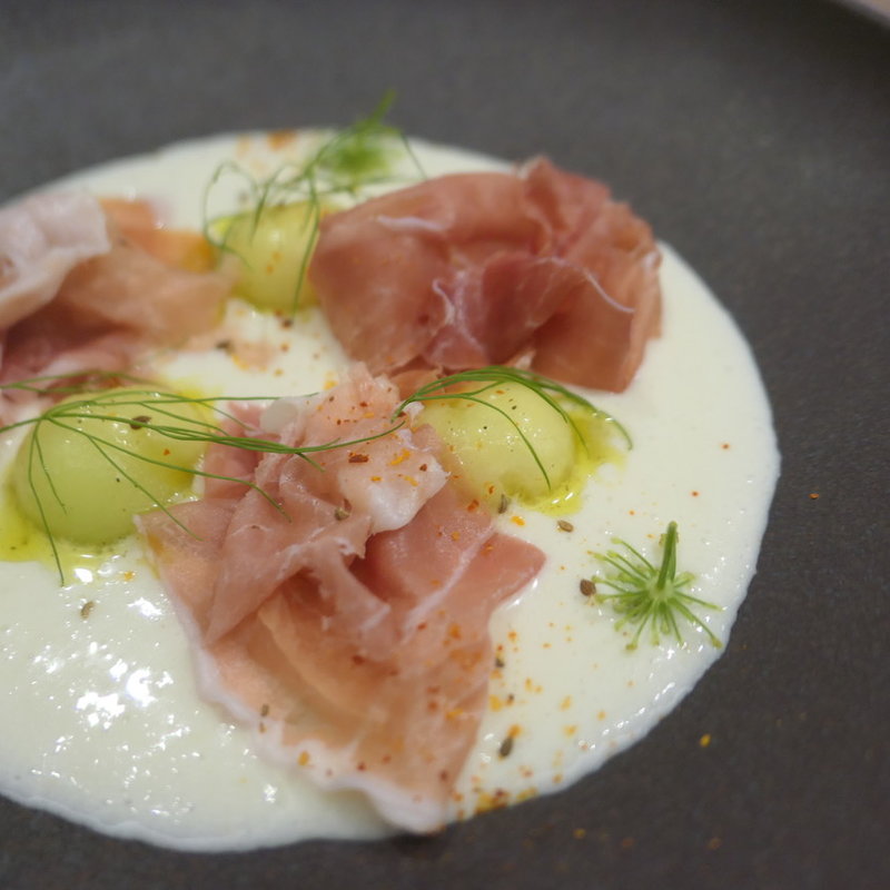 生ハム　メロン　鮎　ヴィシソワーズ(レストレ)