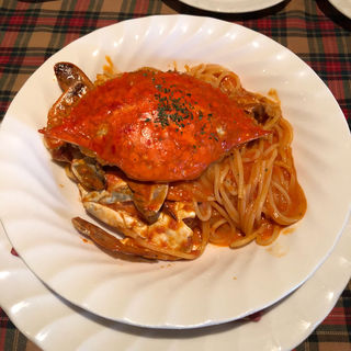 渡り蟹のトマトクリームパスタ(シアトル・レストラン)