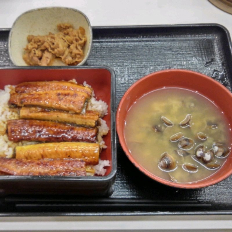 鰻と牛皿(吉野家 足立保木間店)