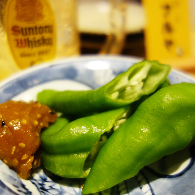 万願寺唐辛子の胡麻味噌(鶏と肴 フルヤ)