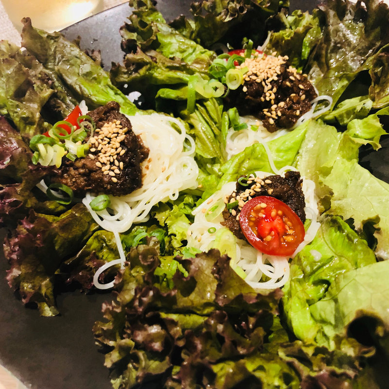 肉みそそうめんレタス包み(そそそ)