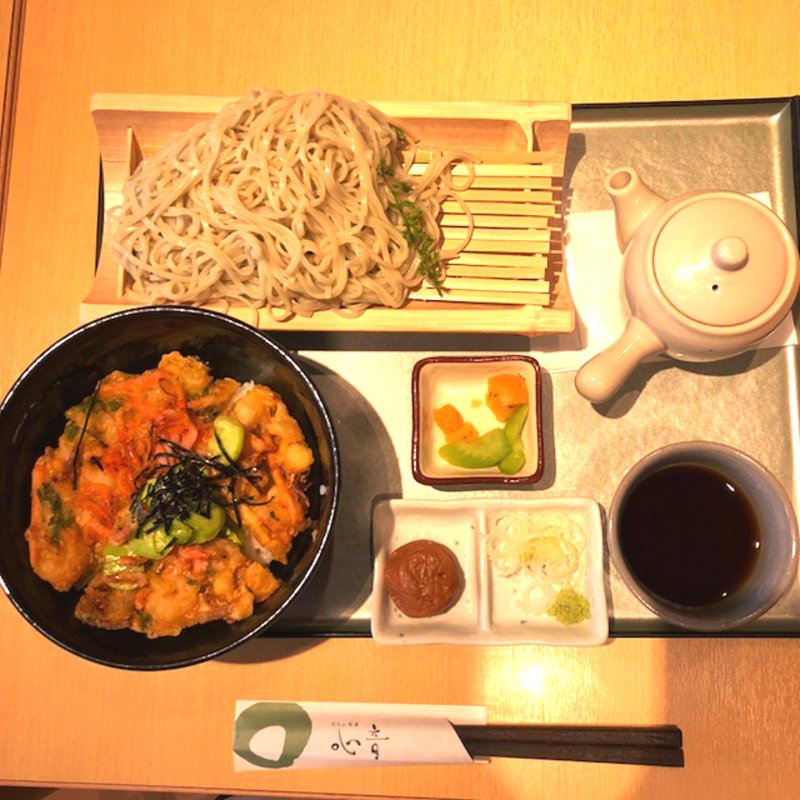 ふのりそばと天ばら御膳(とうふ旬菜 心音)