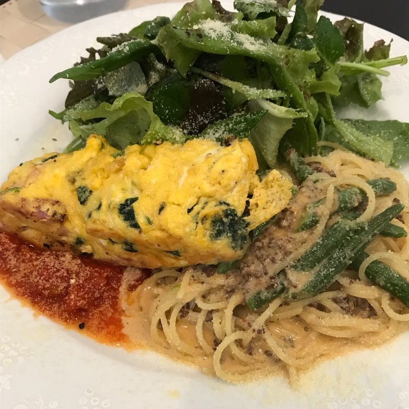 ワンプレートランチ フリッタータ&ミートソースパスタ(Ｔｒａｔｔｏｒｉａ　Ｌａ　Ｆｏｎｔｅ（トラットリア　ラ　フォンテ）)
