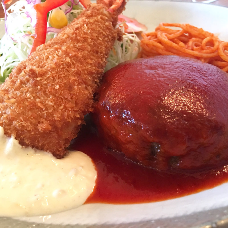 Aミックス エビ、ハンバーグ(はせがわ )