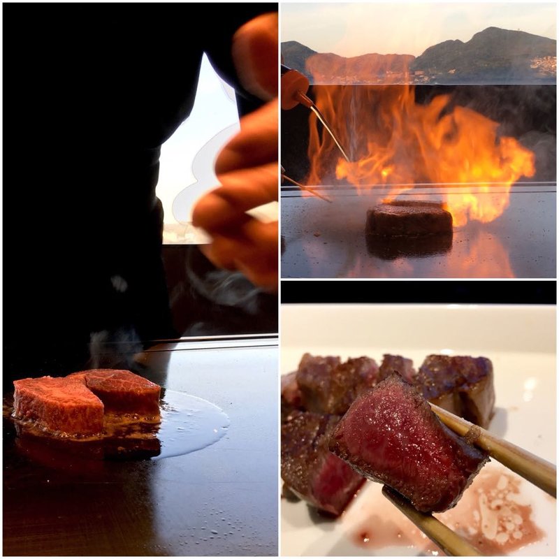 壱岐牛ステーキ ロースとフィレ(鉄板焼きダイニング竹彩)