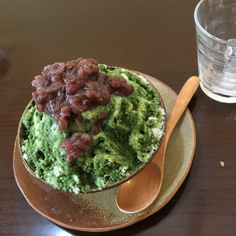 かき氷：新宮抹茶金時(ミカンカフェ （mikan cafe）)