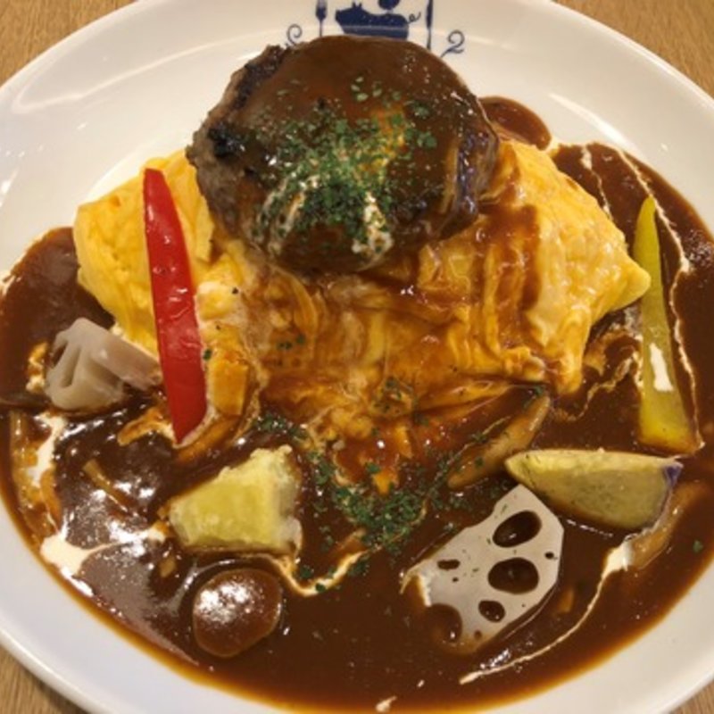 オムライスonハンバーグ(鉄板ビストロ ハレのや)
