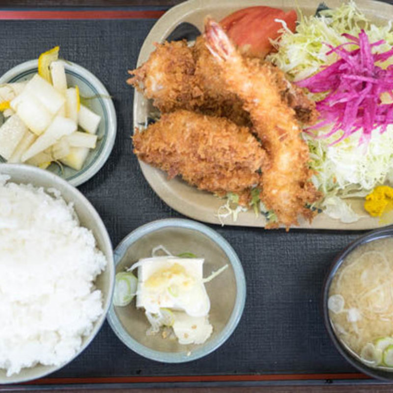 エビ、ヒレカツ定食(丸福)