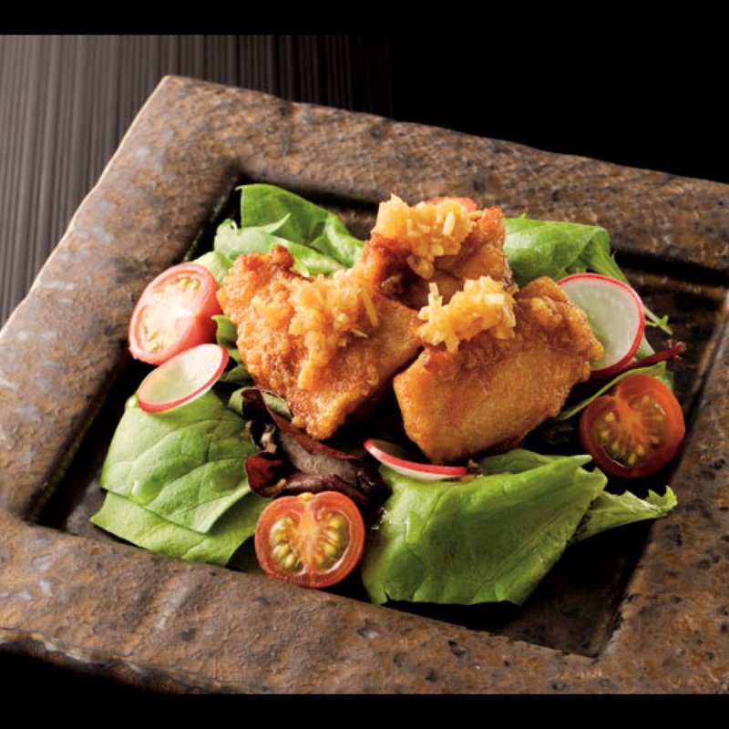 筑波鶏の唐揚げサラダ仕立て(下町割烹とめだて )