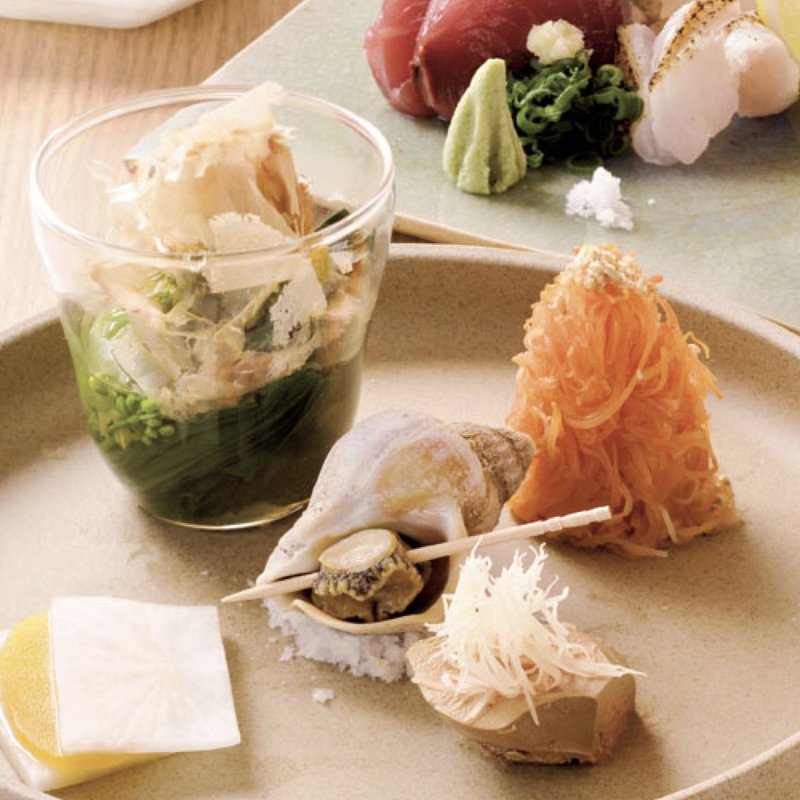 おまかせコース（前菜、お造り、キウイの白和え）(キガルニワショク 弾)