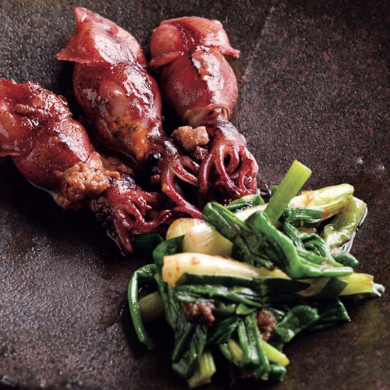 ホタルイカとあさつきの焼き物(しらたまや)