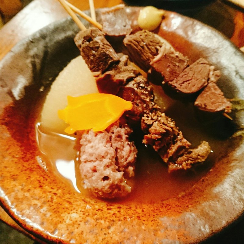 熊のおでん3種(山小屋酒場ケモノ)