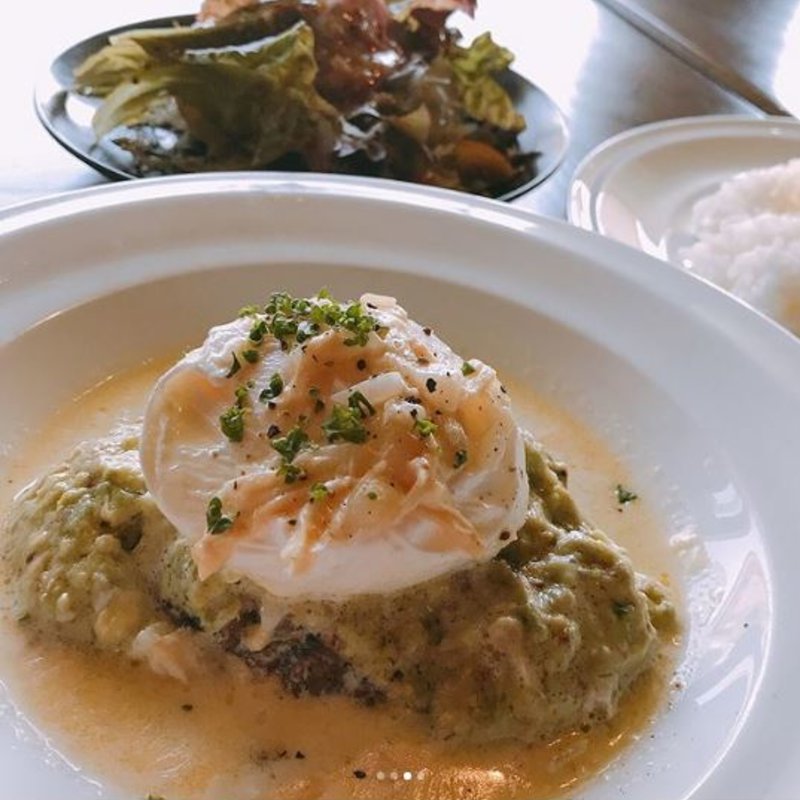 ゆばのクリームソースハンバーグ(カフェ BAMBOOHOUSE)