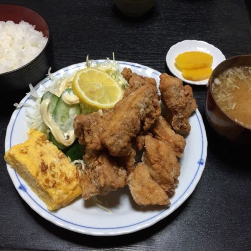 とり唐あげ定食(竜峡亭飯田店)