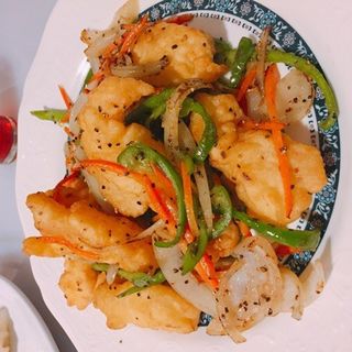 白身魚の塩胡椒炒め(中国料理 北京 野方本店)