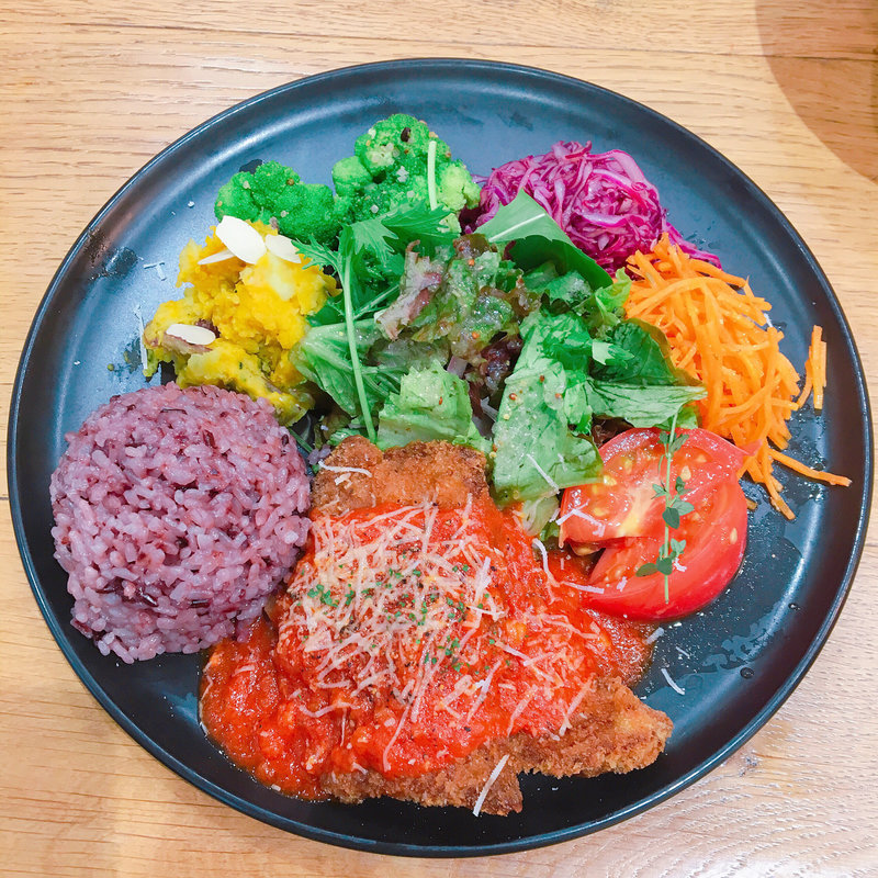 ワンプレート (さつま茶美豚のカツレツ 特製トマトソース)(食堂カフェpotto×タニタカフェ イオンモール堺北花田店)