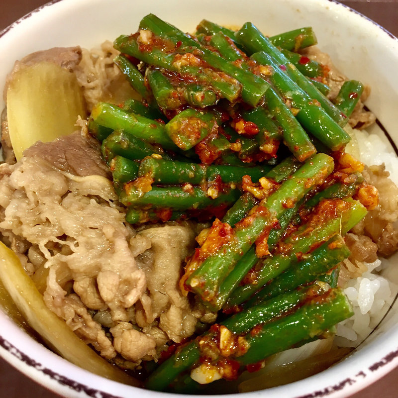 ニンニクの芽牛丼(すき家 浅草橋駅前店 （ＳＵＫＩＹＡ）)