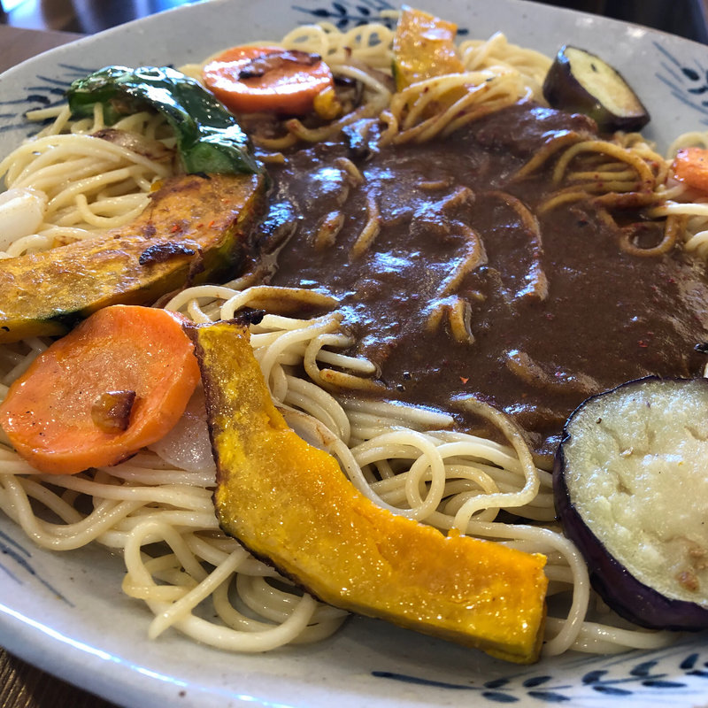 野菜カレーパスタ(ブーメラン )