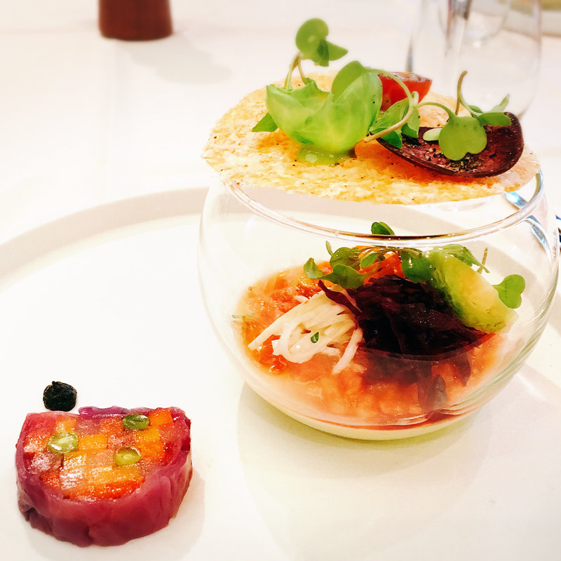 野菜のテリーヌとパルフェ、黒らっきょうのピューレ(アクアヴィット （AQUAVIT）)