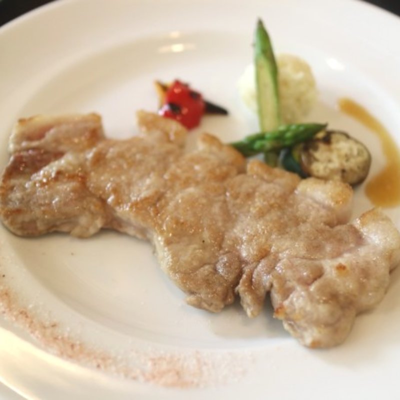 ポークソテー（オレンジソース）のコースランチ(ポークレストラン岳家)