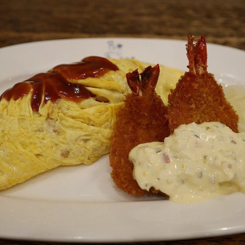 オムライス＆海老フライ(明治軒 （メイジケン）)