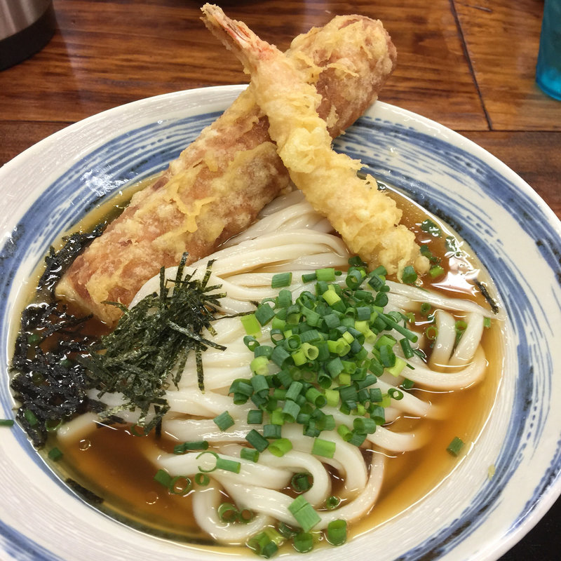 エビちく天ぶっかけうどん冷(うどん蔵ふじたや)