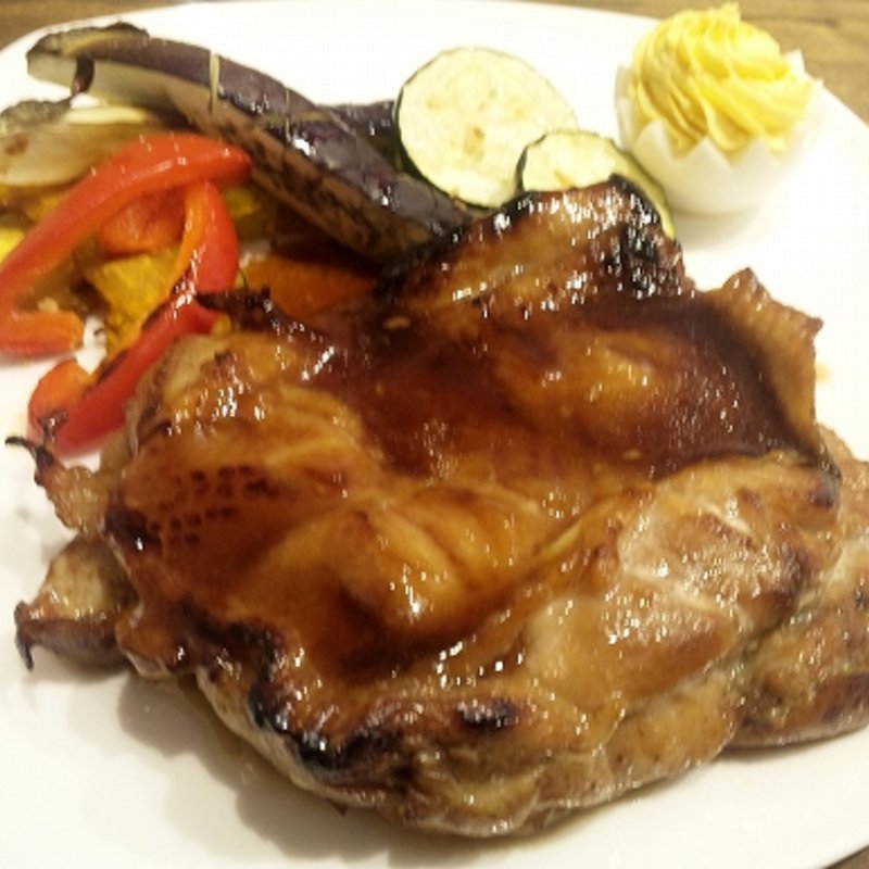 皮はバリッと中はジューシー照り焼きチキンランチ(piano cafe 美時音)