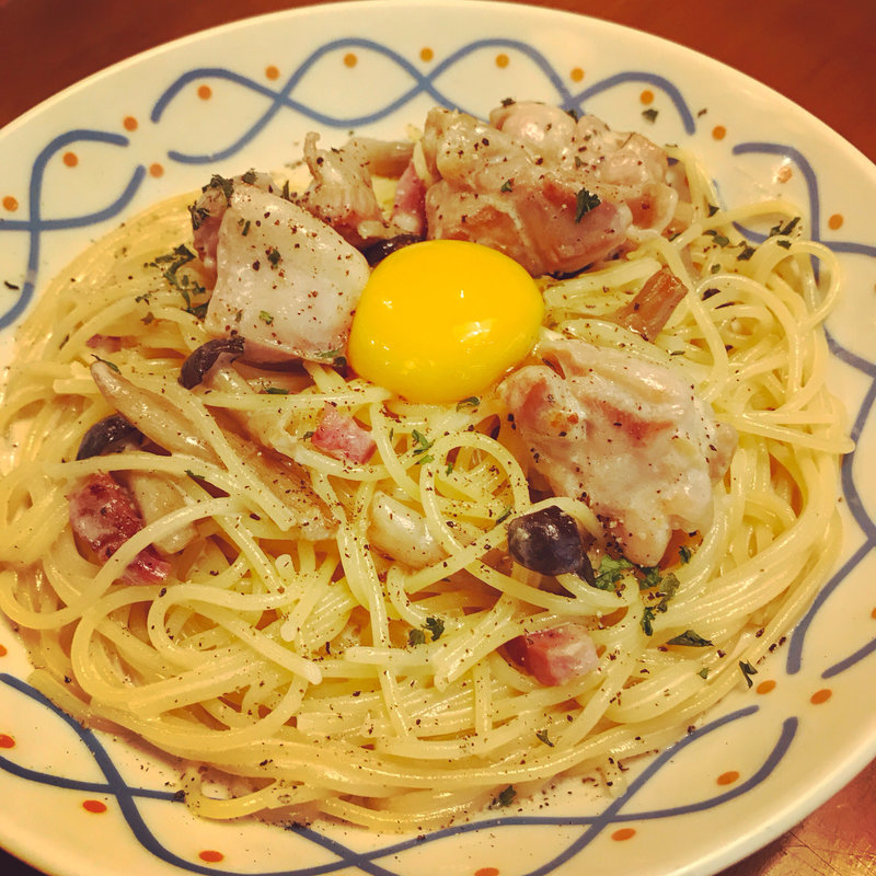 鶏とカマンベールチーズのカルボナーラ(にんにく屋五右衛門 新宿高島屋店)