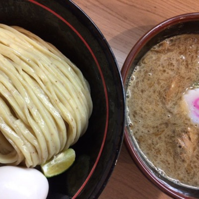 豚骨魚介つけめん半熟味付玉子(塚本 一盃)