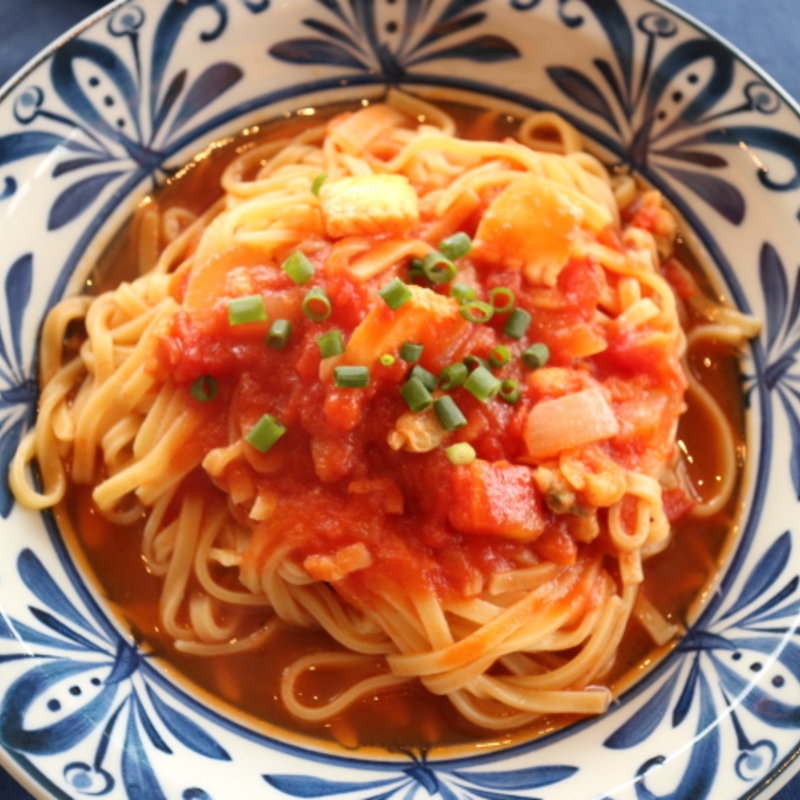 パスタ『シーフードのトマトソース』(かぼちゃ・わいん 美術館店)