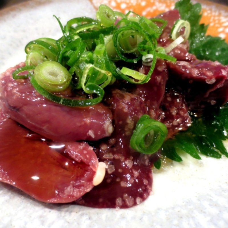 葱ドバ鶏肝刺し(裏天満 こばち屋)