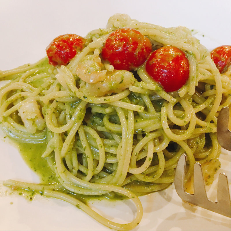 小海老のジェノバ風バジリコソース(Cafe RIGOLETTO)