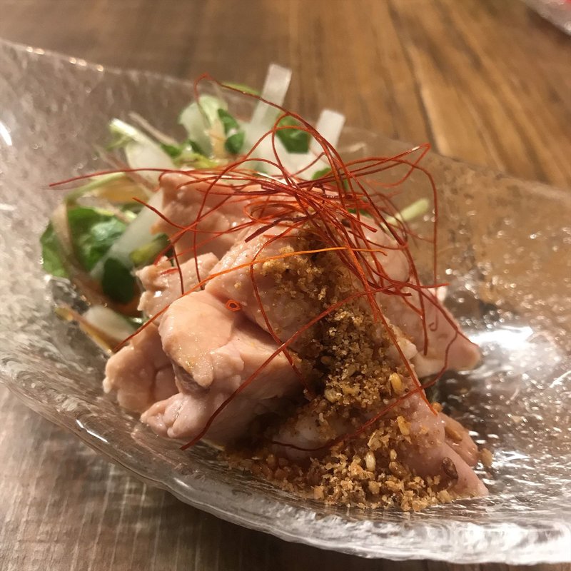 タンの冷製軽いスモーク(串焼き 焼とんyaたゆたゆ裏天王寺店)