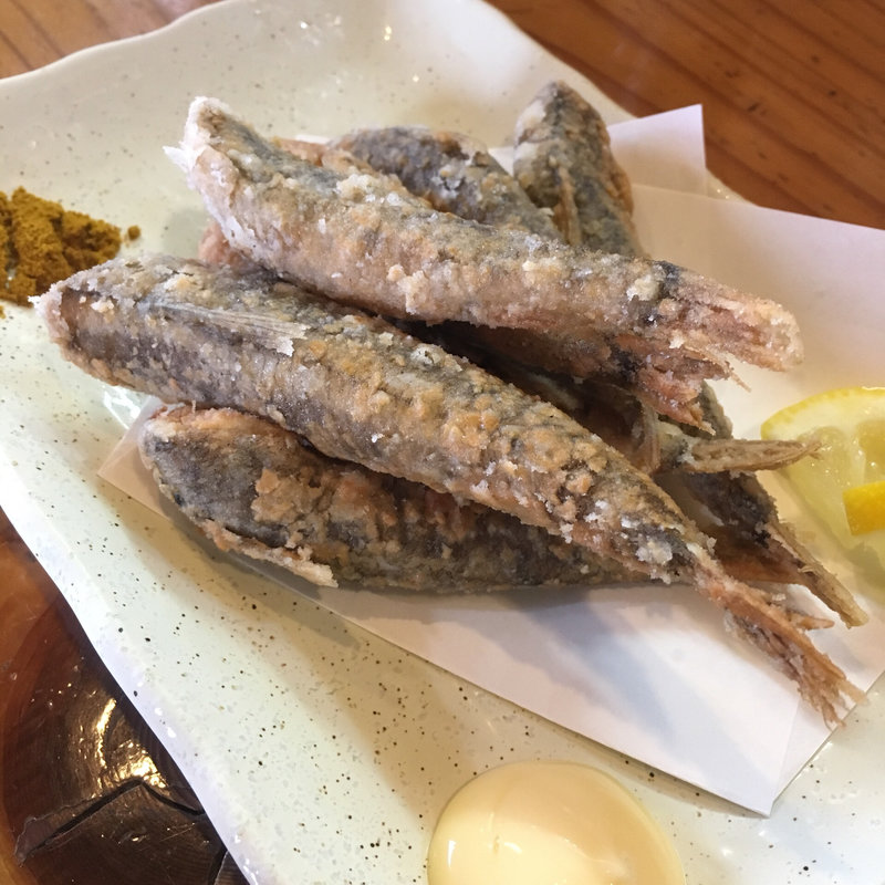 メヒカリ唐揚げ(食い処 くりたや那珂湊市場前 )