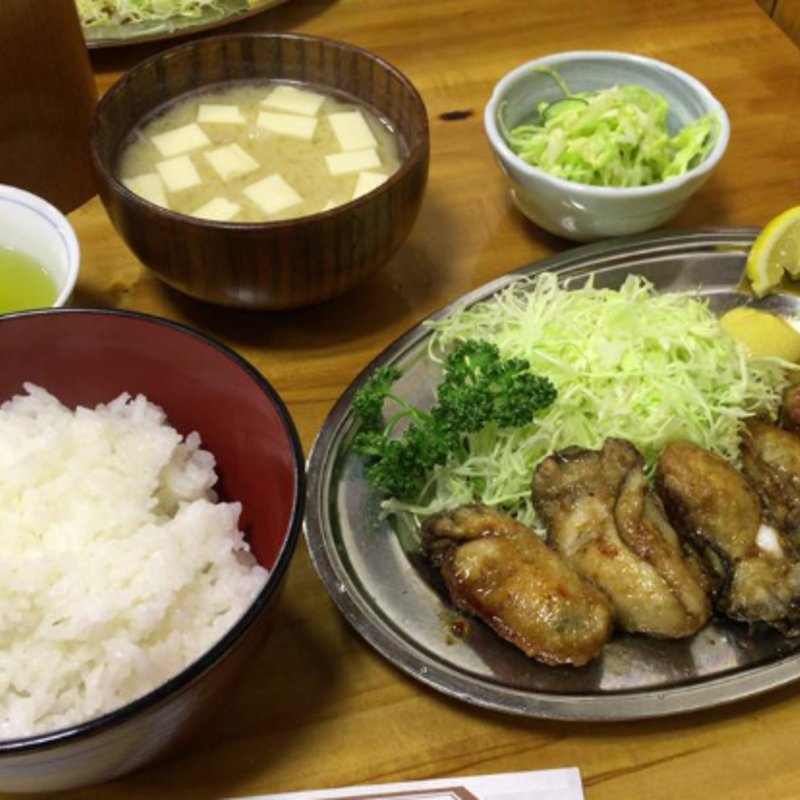 カキバター焼定食(とんかつ 万平)