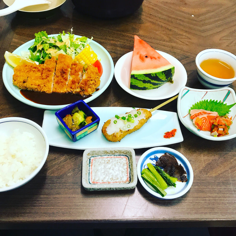 夕食(上高地西糸屋山荘)