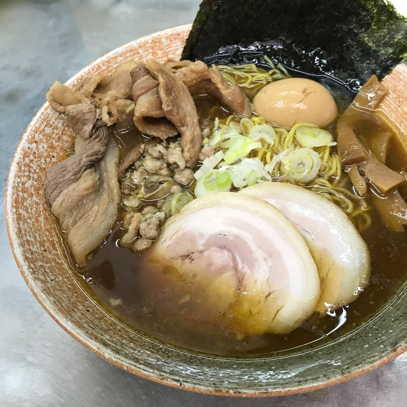 悪い奴(牡蠣)味玉・のり・悪い肉トッピング(覆麺 智 （ふくめん とも【旧店名】覆麺）)