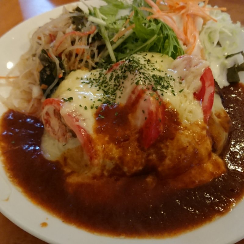 イタリアンチーズ焼きハンバーグ(タツヤ食堂)