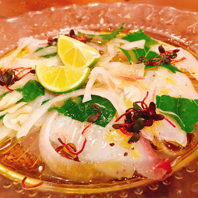 ヒラマサのカルパッチョ(鎗屋町 134)