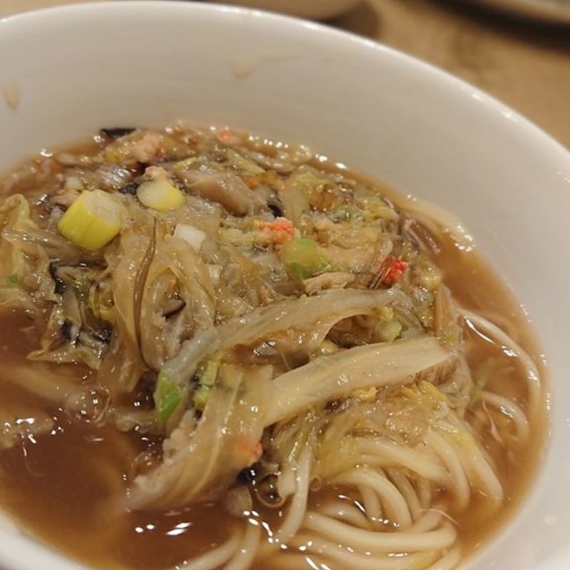 気仙沼産フカヒレとカニのあんかけつゆソバ(天厨菜館 新宿高島屋タイムズスクエア店)