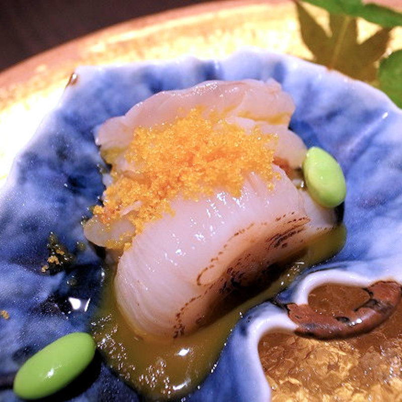 ホタテと甘海老のお刺身(さ行)